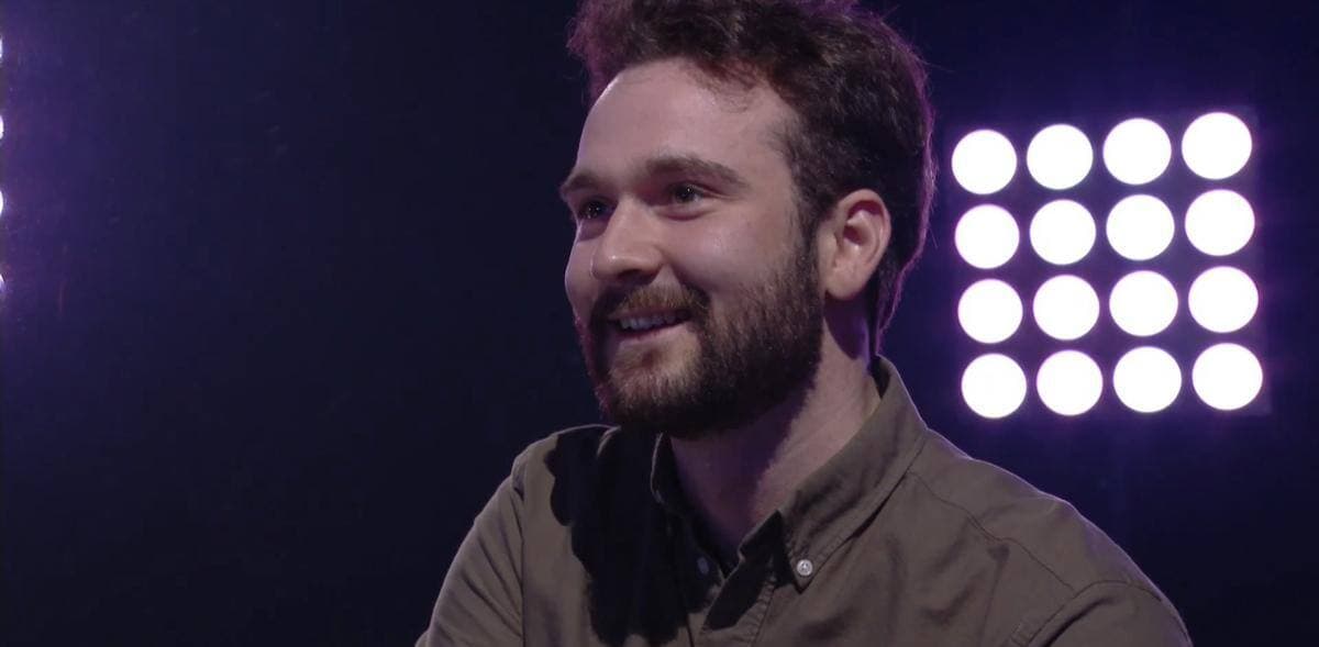 Charles-Étienne Gauthier, conjoint de Lunou Zucchini, sur le plateau de Star Académie le dimanche 14 mars 2021.