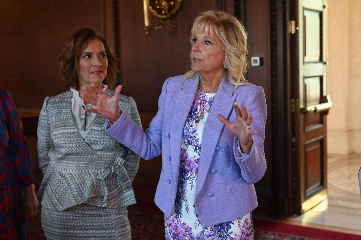 La première dame des États-Unis, Jill Biden, et la première dame mexicaine, Beatriz Gutierrez Muller