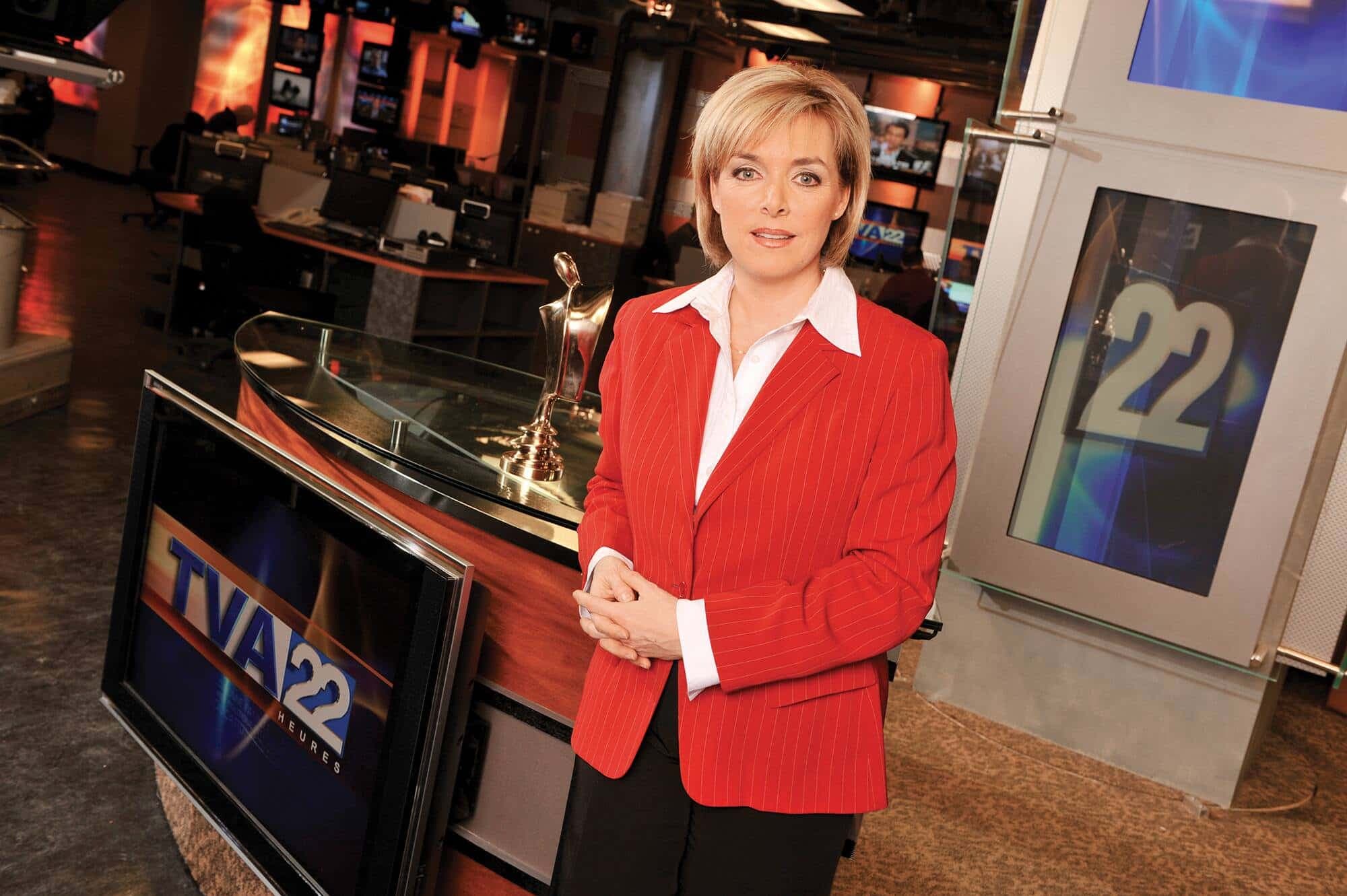 Dans les studios de TVA, en 2008.