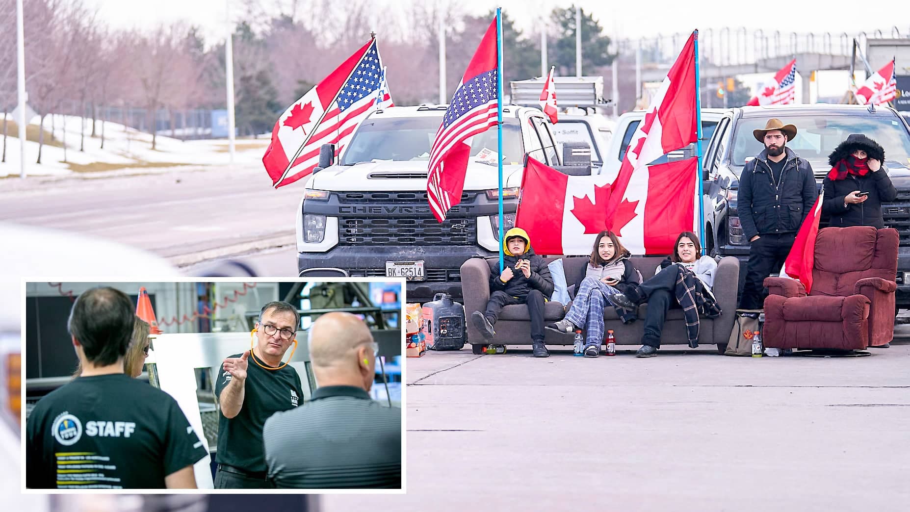 Des manifestants ont bloqué jeudi encore le pont Ambassador, qui relie Windsor à Detroit, alors que des blocages pour soutenir les protestataires à Ottawa se multiplient. En mortaise, Louis Veilleux, fondateur et actionnaire du Groupe Mundial, ressent les effets de ces tactiques de revendication.