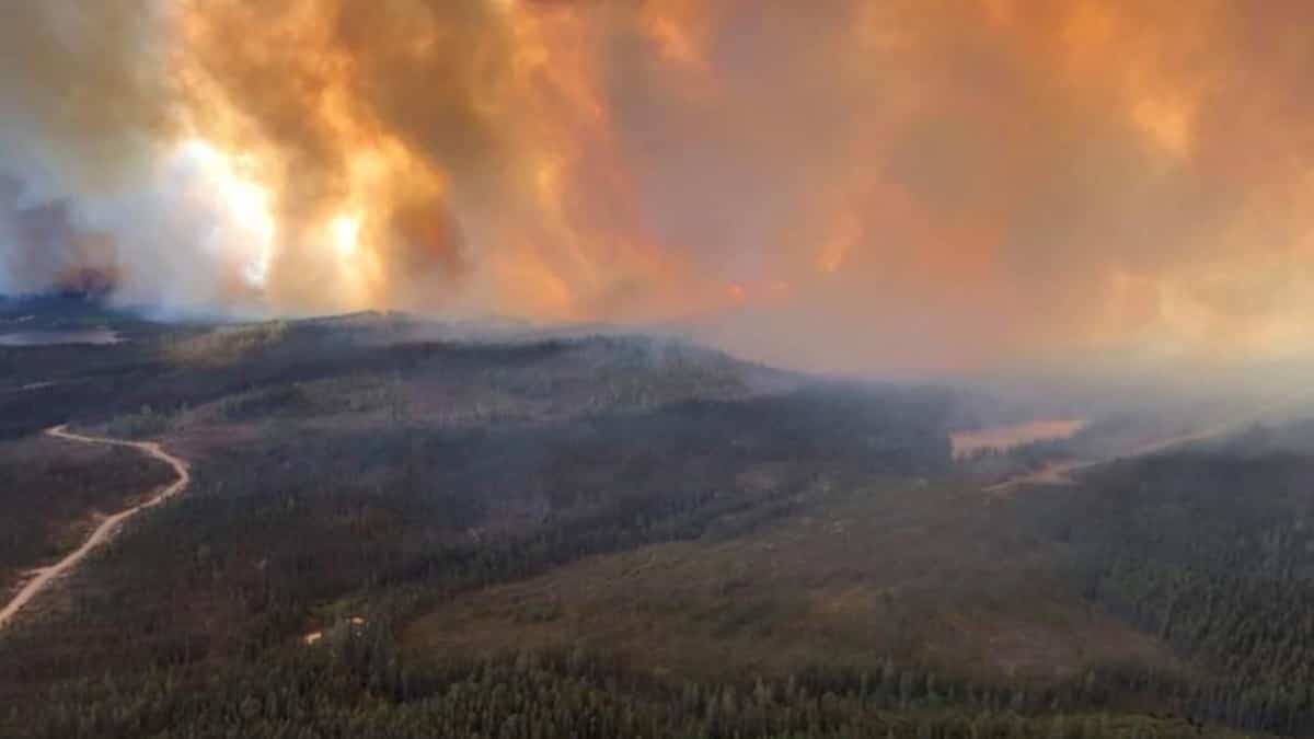 Un des plus importants feux de forêt des dernières années menaçait la centrale de la Péribonka, au nord du Lac-Saint-Jean, le 19 juin 2020.