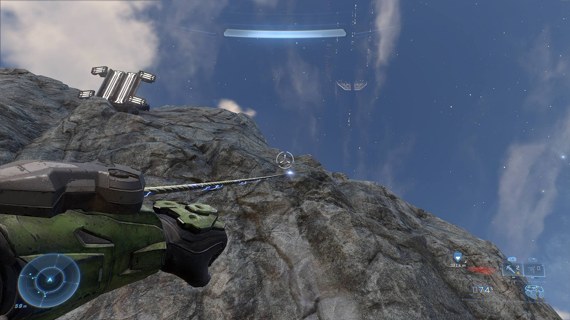 Le grappin facilite les déplacements de Master Chief dans Halo Infinite.
