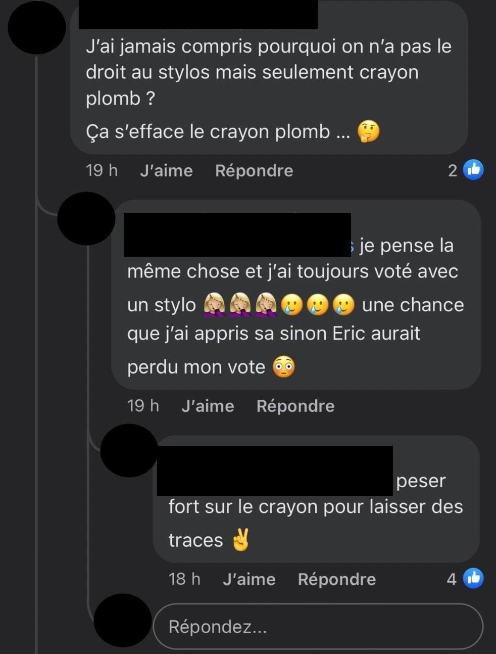 Capture d'écran Facebook