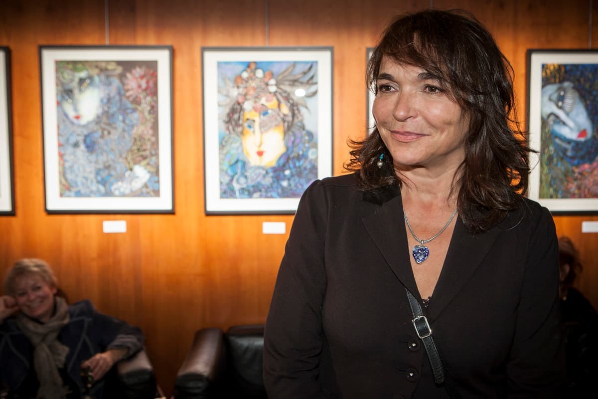 Lyne Charlebois, lors du vernissage de ses œuvres au Monument National, à Montréal, le 19 septembre 2012.