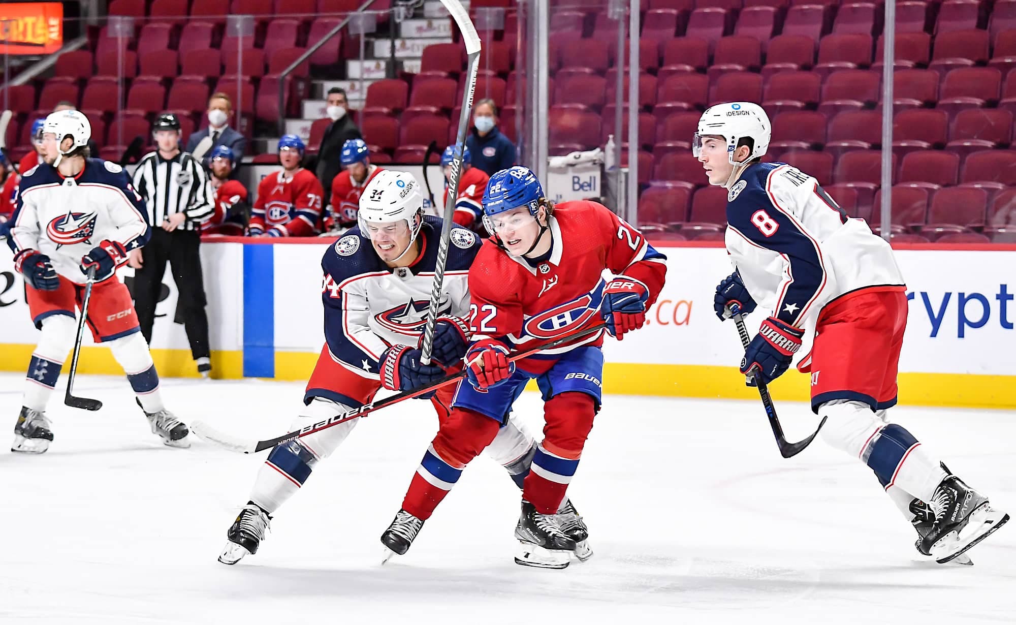 Cole Caufield a disputé un solide match contre les Blue Jackets de Columbus, ce samedi.