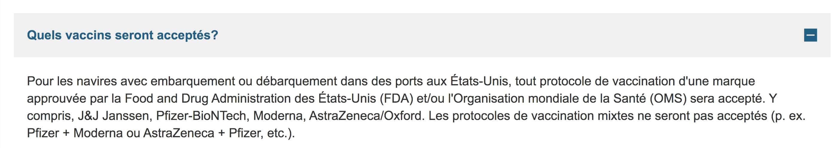 La politique sur les vaccins de Norwegian Cruise Line.