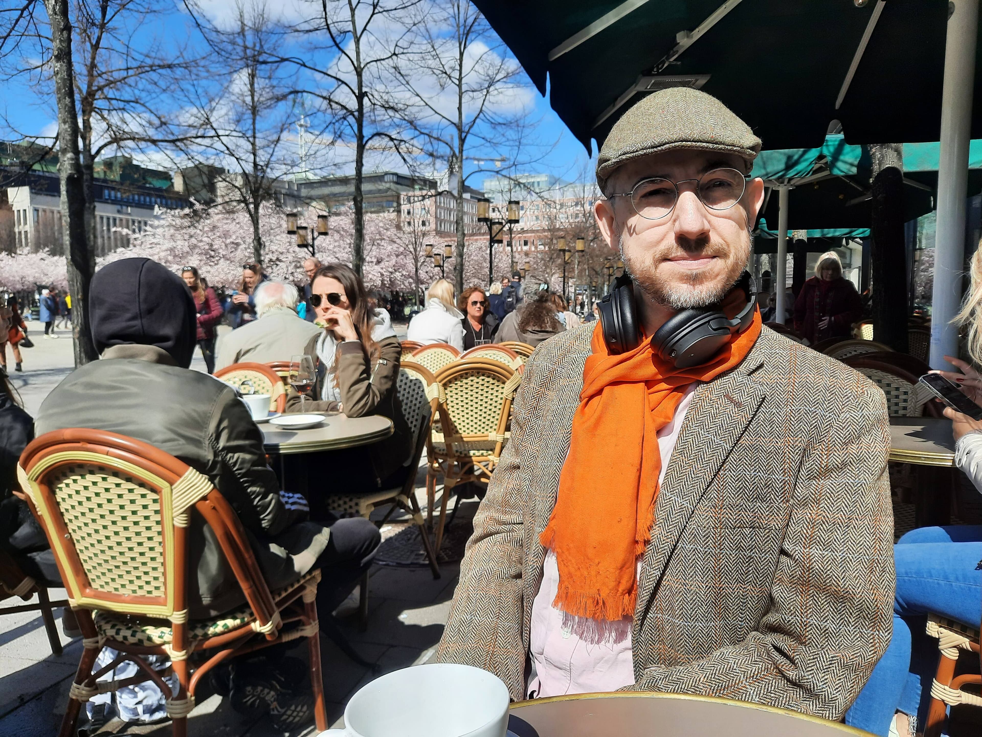 Loukas Christodoulou, enseignant et membre de la Garde nationale de Stockholm, en Suède.