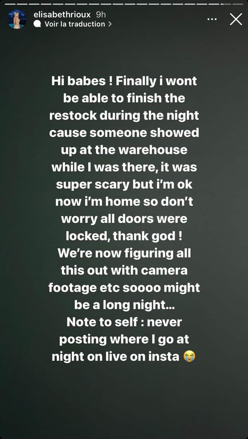 Capture d'écran Instagram