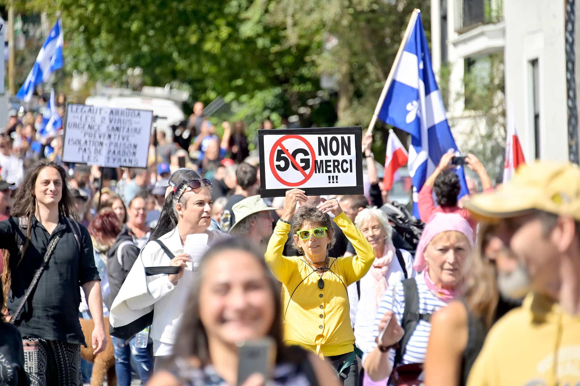 Des manifestants antimasques
ont défilé dans les rues de Montréal
le 12 septembre dernier.