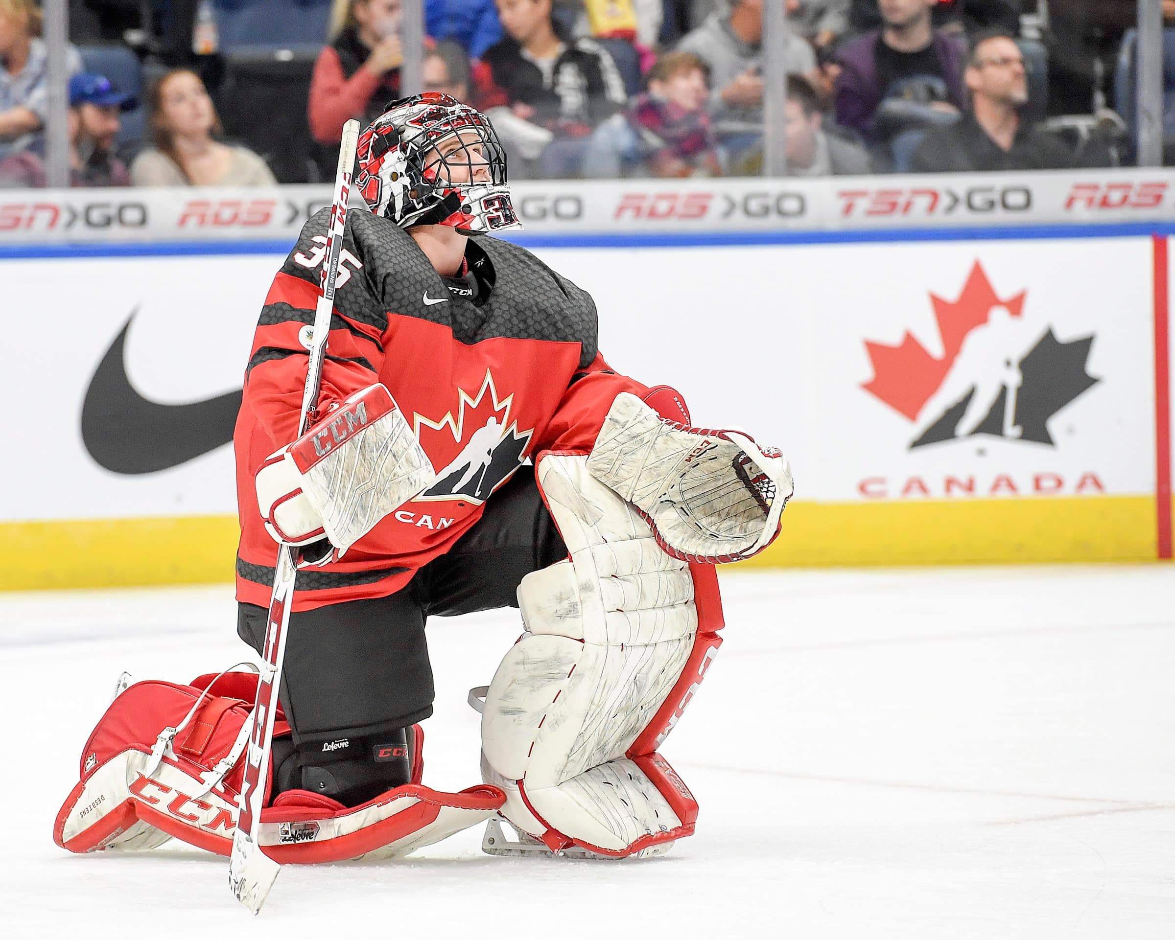 Ann-Renée Desbiens avait affronté les Américains au Centre Vidéotron, à Québec, en 2017.