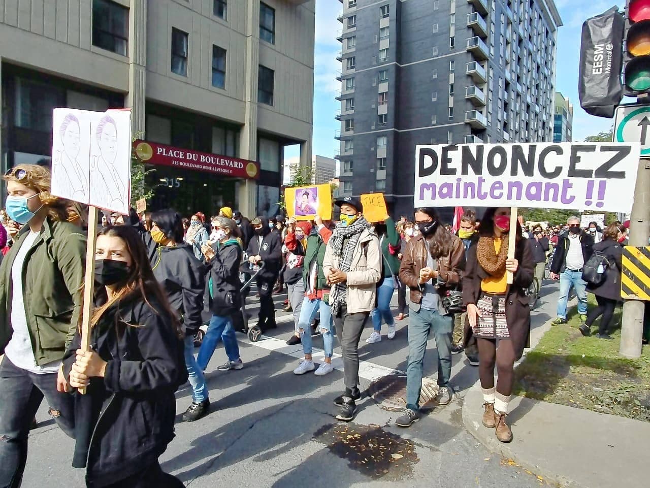 La mort de Joyce Echaquan a créé un mouvement de protestations partout au Québec, dont celui-ci à Montréal, le 3 octobre dernier.