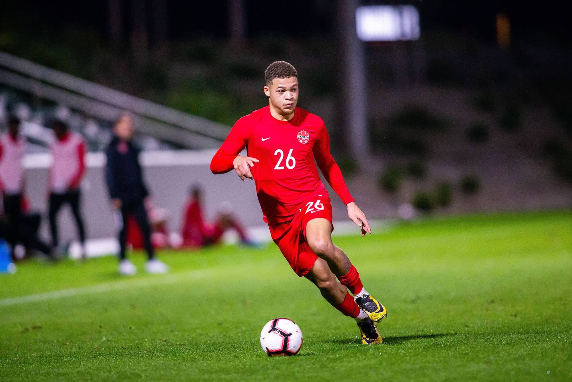 Le jeune défenseur Zorhan Bassong a porté le maillot du Canada en 2019.