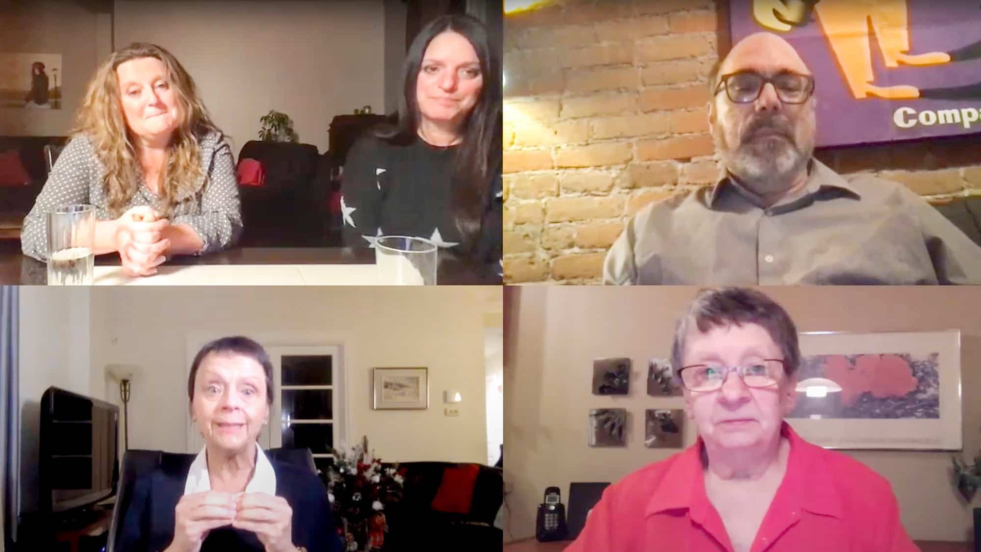 Les deux aidantes se sont entretenues virtuellement avec Hélène et Louise Bibeault en présence de notre journaliste.