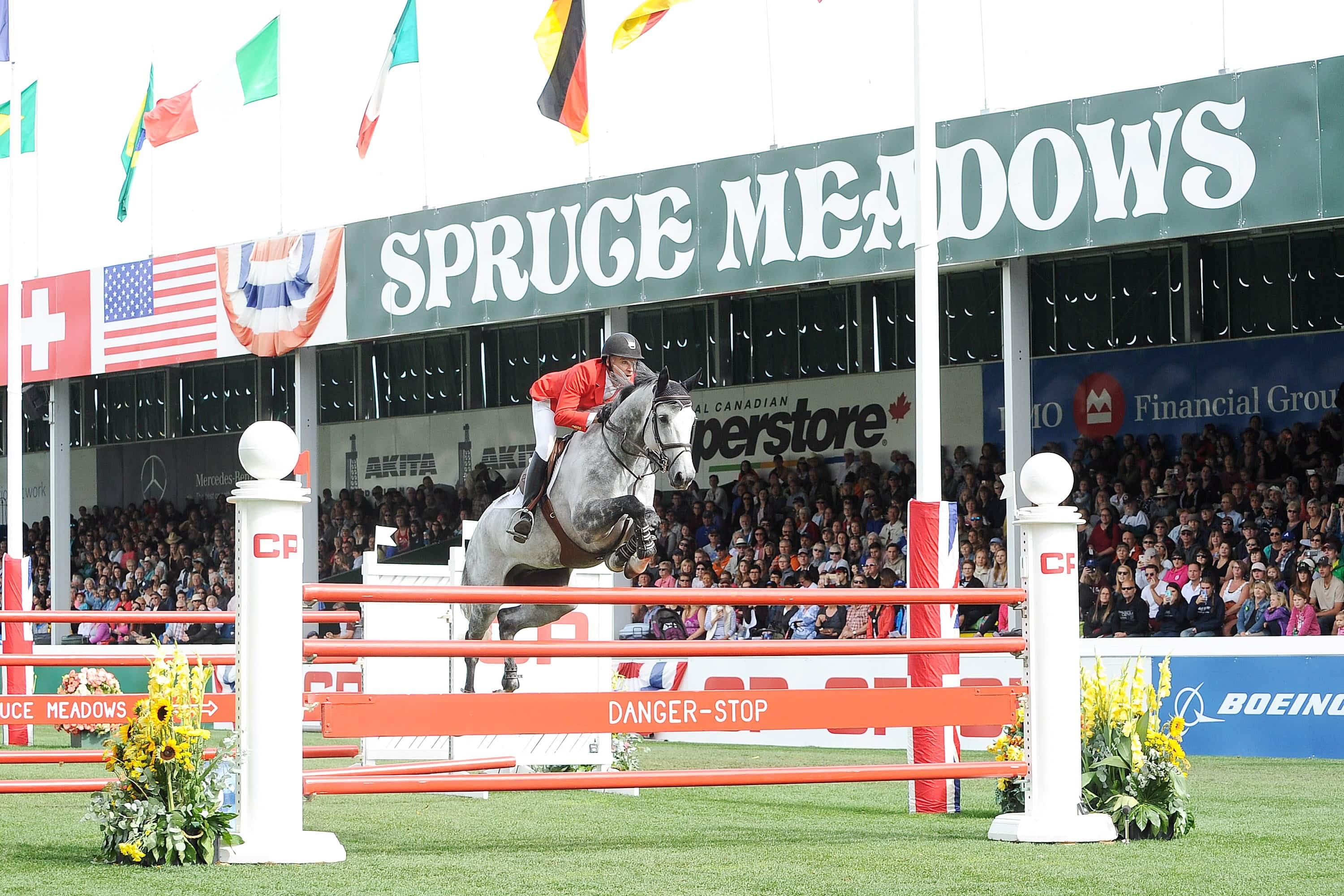 Le vétéran cavalier Mario Deslauriers avait démontré son savoir-faire lors d’un concours équestre à Calgary, en 2017.