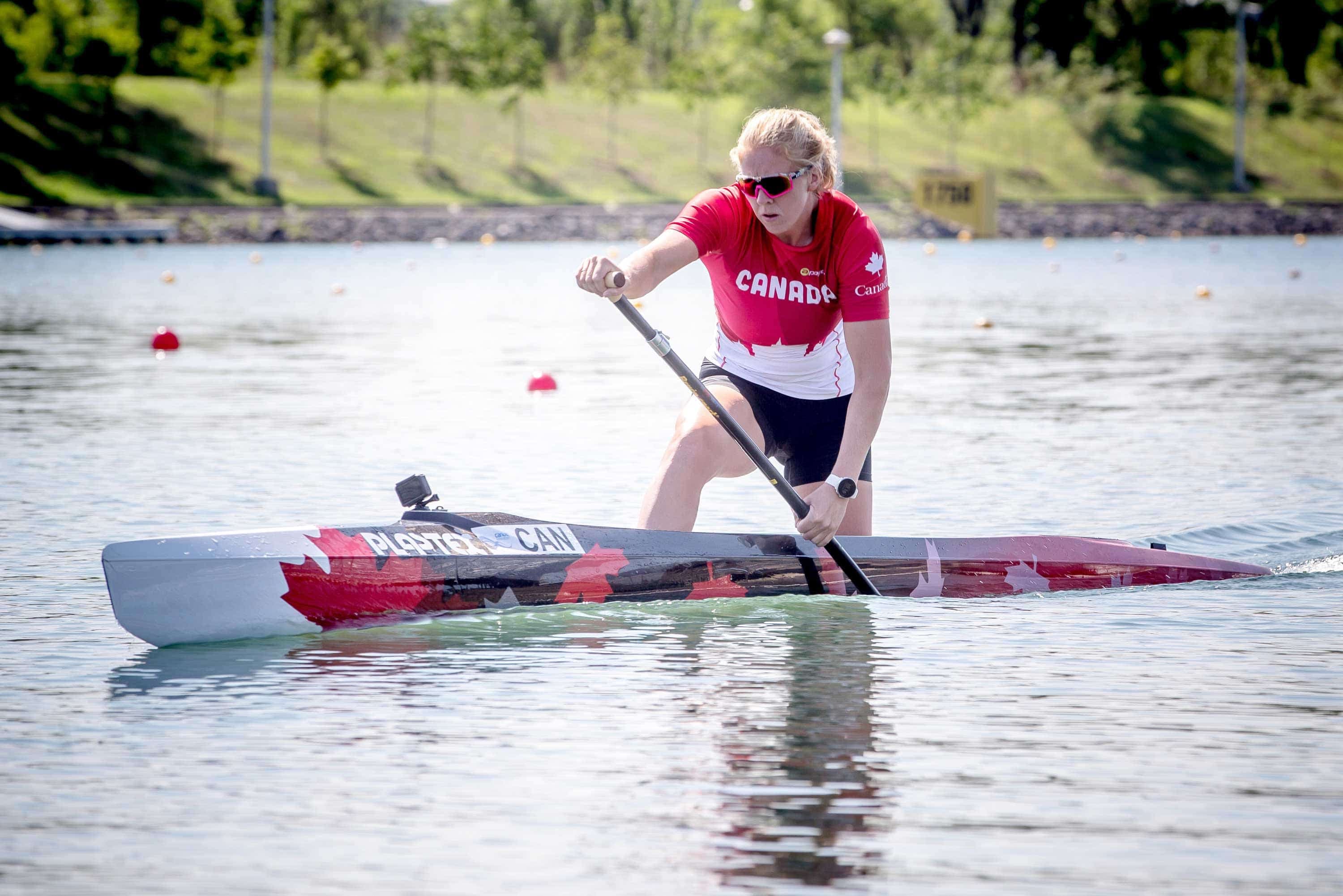 Laurence Vincent Lapointe à l’entraînement au bassin olympique de Montréal.