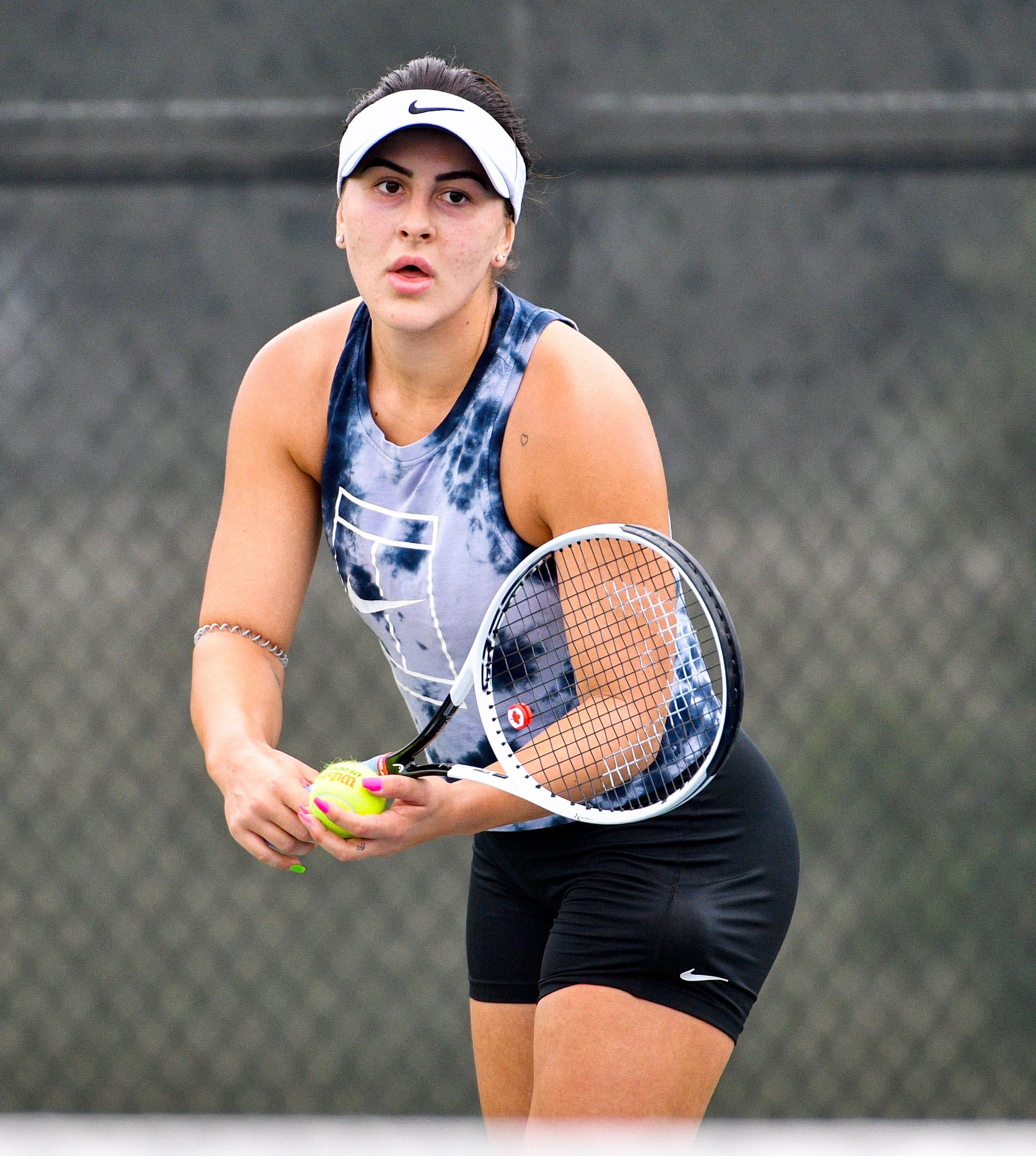 Bianca Andreescu s’est entraînée vendredi à Montréal.