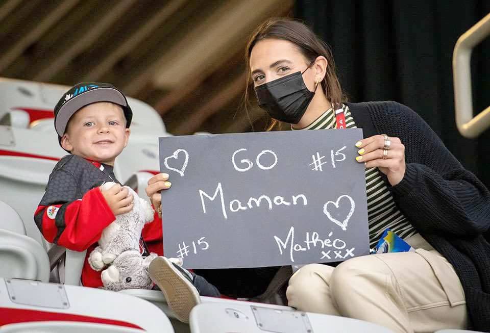 Mélodie Daoust a pu compter sur les encouragements de son fils Mathéo au Mondial, en août, à Calgary.