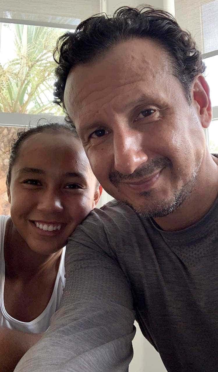 Leylah Fernandez avec son père, Jorge.