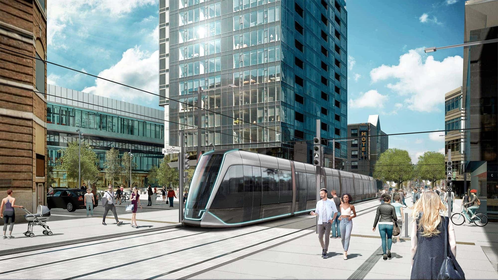 Une représentation du projet de tramway.
