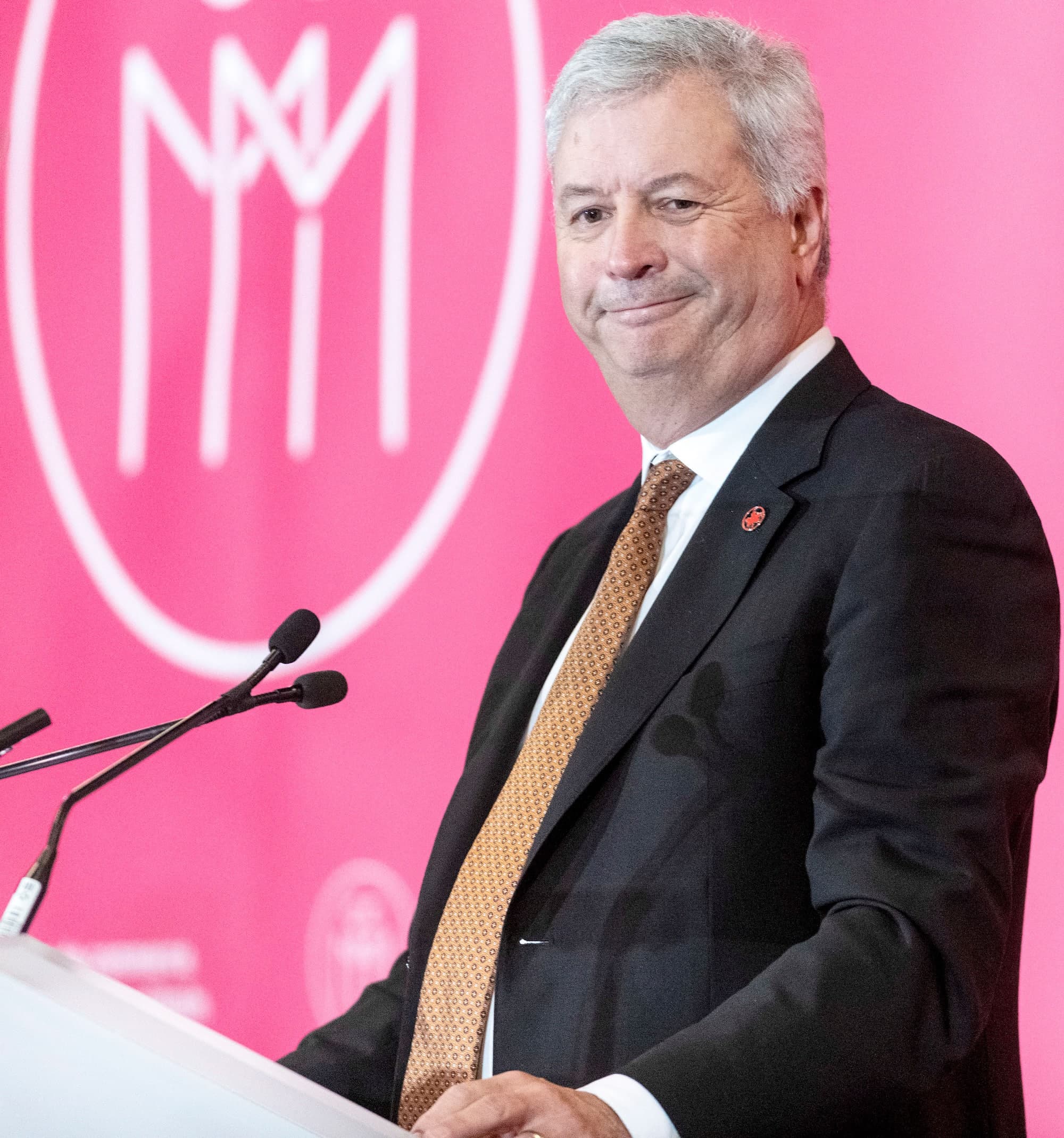 Le président et chef de la direction d’Air Canada, Michael Rousseau, durant sa désormais célèbre allocution lors d’une rencontre de la Chambre de commerce du Montréal métropolitain, mercredi dernier.