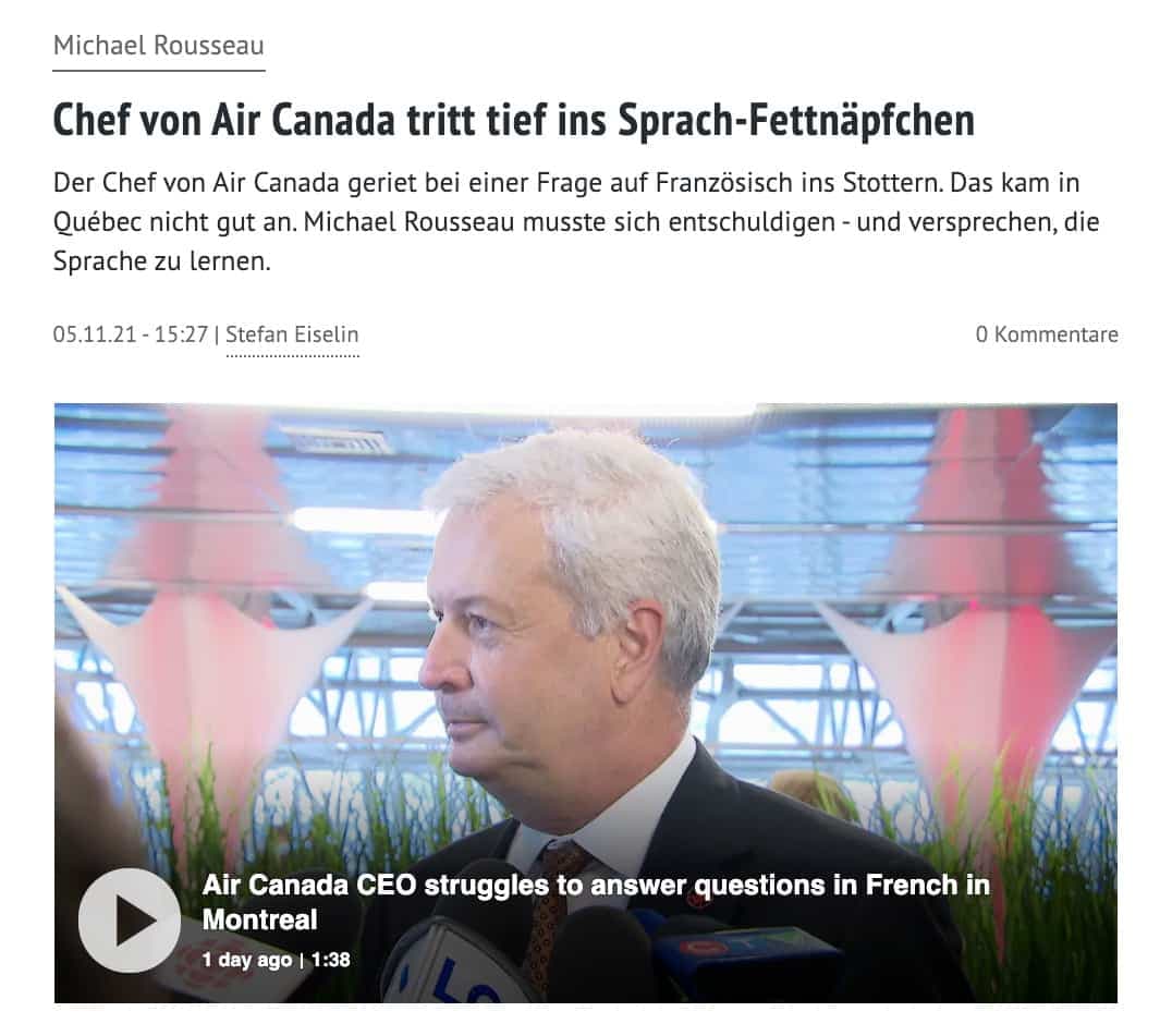 Texte dans la publication allemande Aero Telegraph