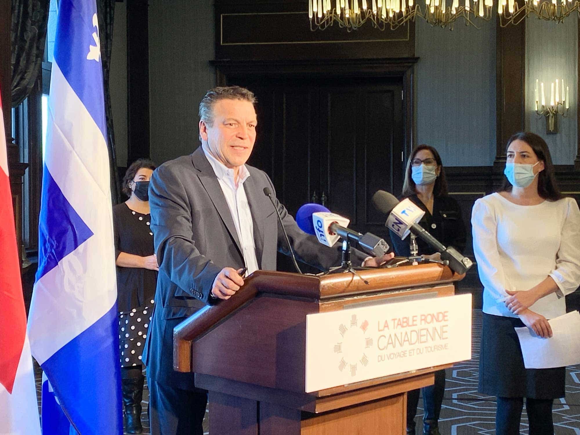 Le directeur général du Tournoi pee-wee de Québec, Patrick Dom, lors d’un événement de la Table ronde canadienne du voyage et du tourisme, le 24 novembre dernier.