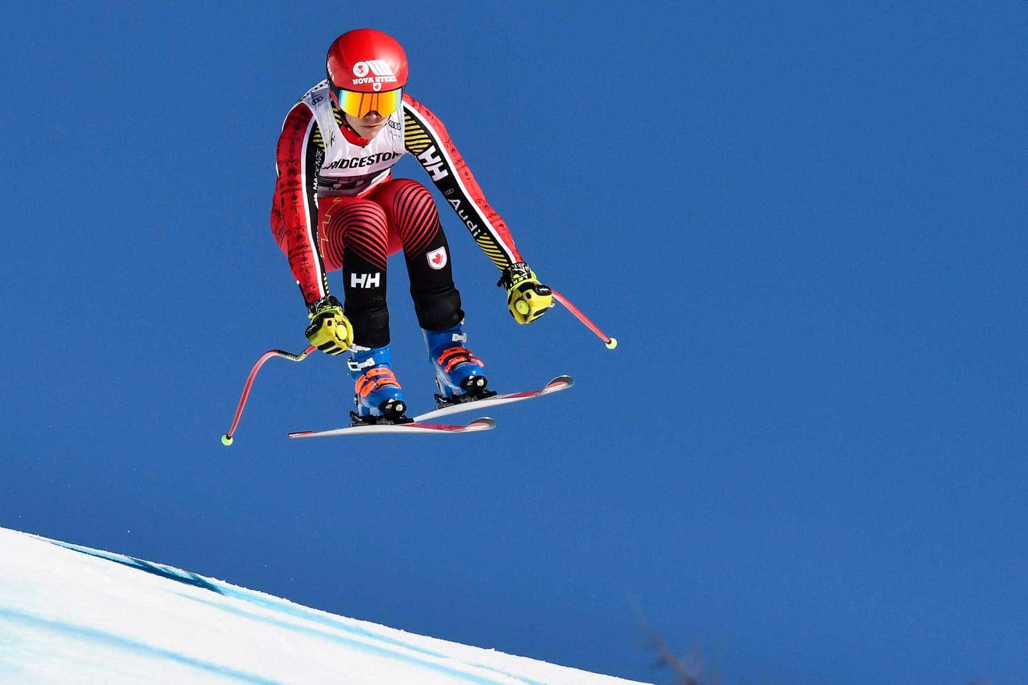 La Québécoise Marie-Michèle Gagnon lors d’une compétition de la Coupe du monde FIS de Ski alpin à Crans-Montana, en Suisse.