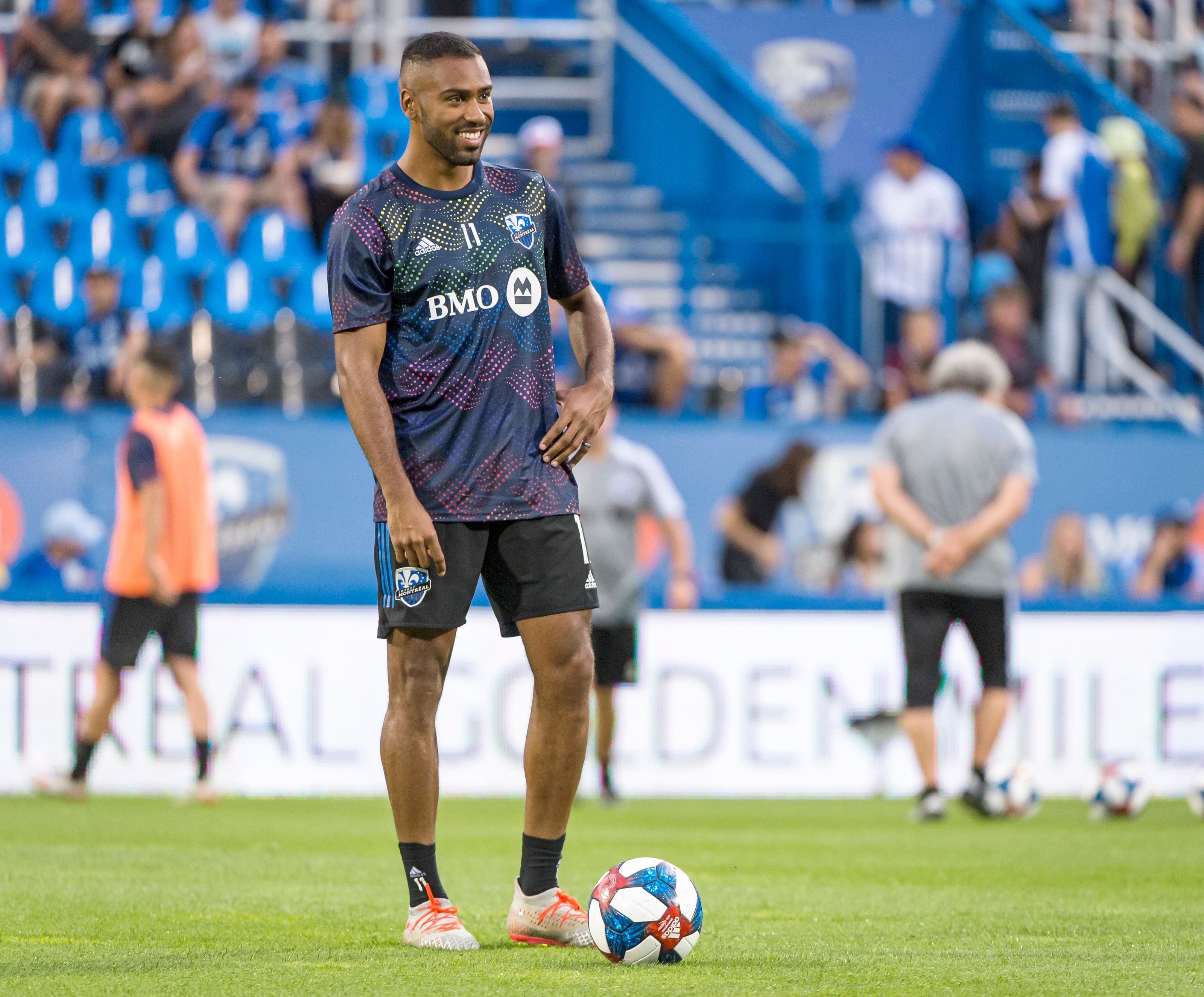 Anthony Jackson-Hamel, au stade Saputo, en 2019, alors qu’il portait les couleurs de l’Impact, depuis rebaptisé CF Montréal. L’attaquant de 28 ans est maintenant DJ et travaille pour l’entreprise de James William Awad.