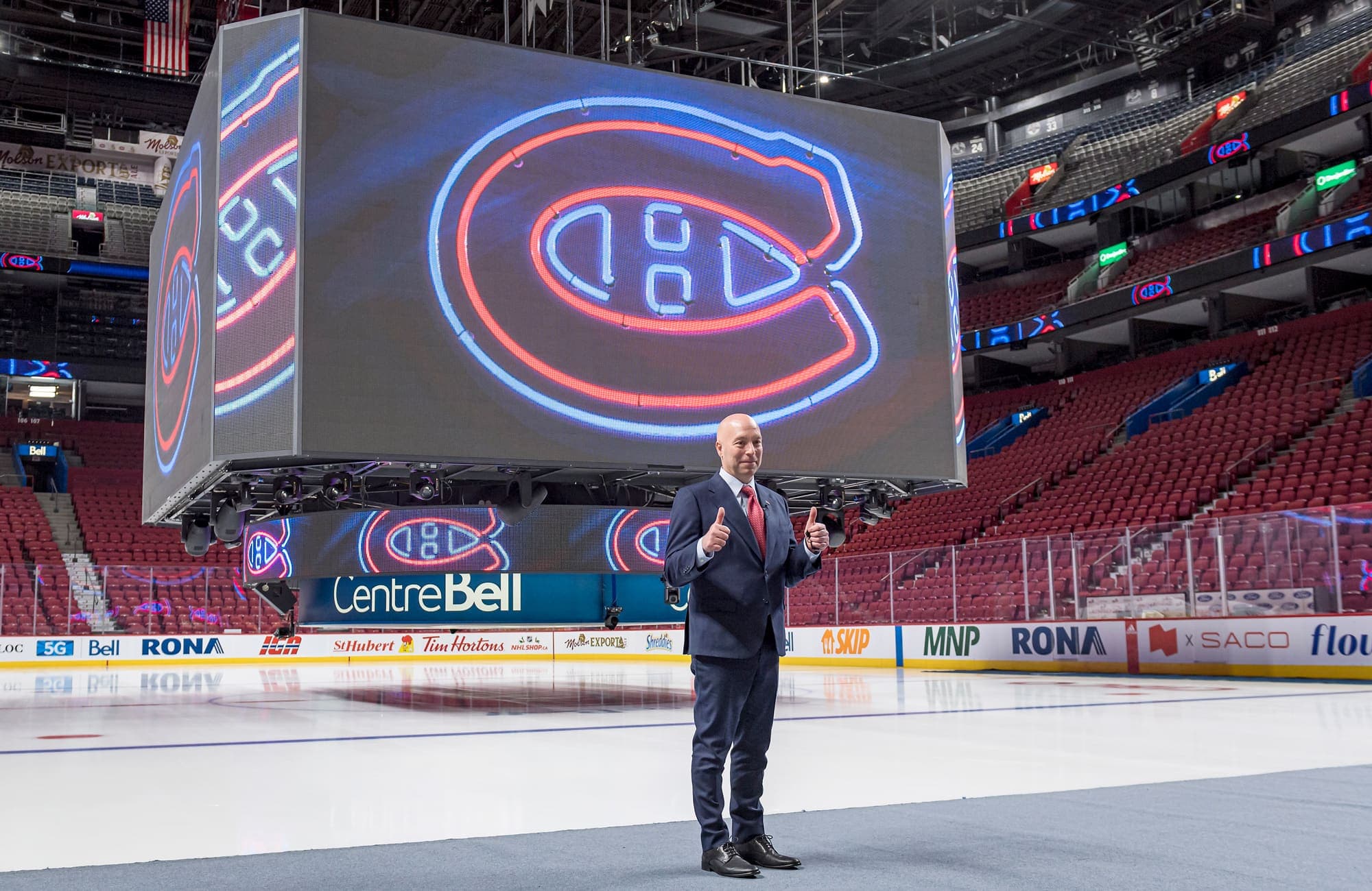 Le nouveau directeur général du Canadien, Kent Hughes, était heureux de fouler la patinoire de l’équipe de ses rêves, aujourd'hui, au Centre Bell.