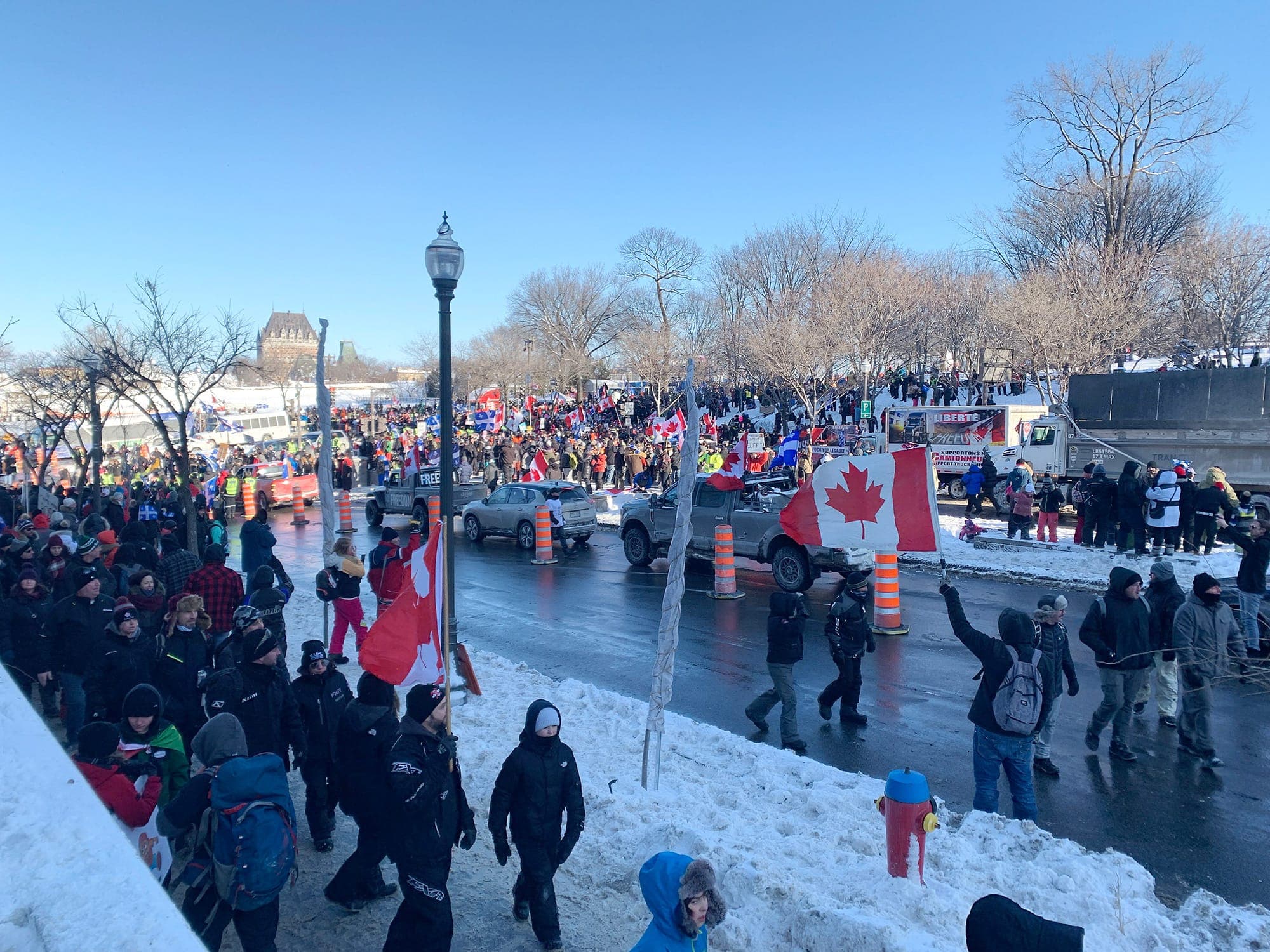 Une vue de la mobilisation, samedi, près de l’Assemblée nationale.