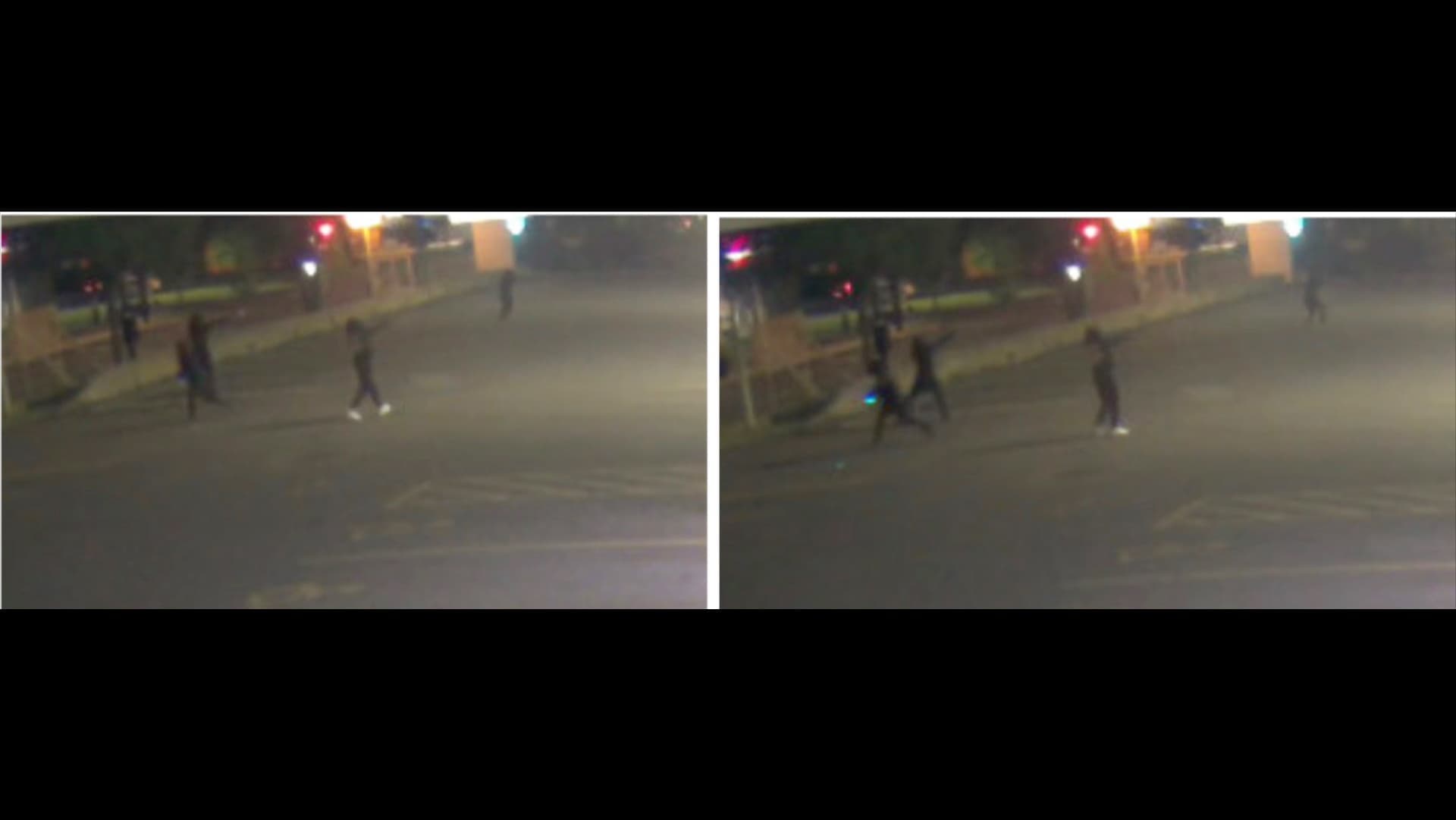 Dans des images de vidéosurveillance, l’on voit des tireurs décharger des armes à feu en pleine rue.