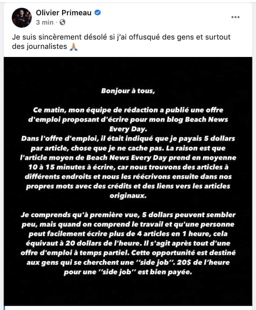 Facebook Olivier Primeau