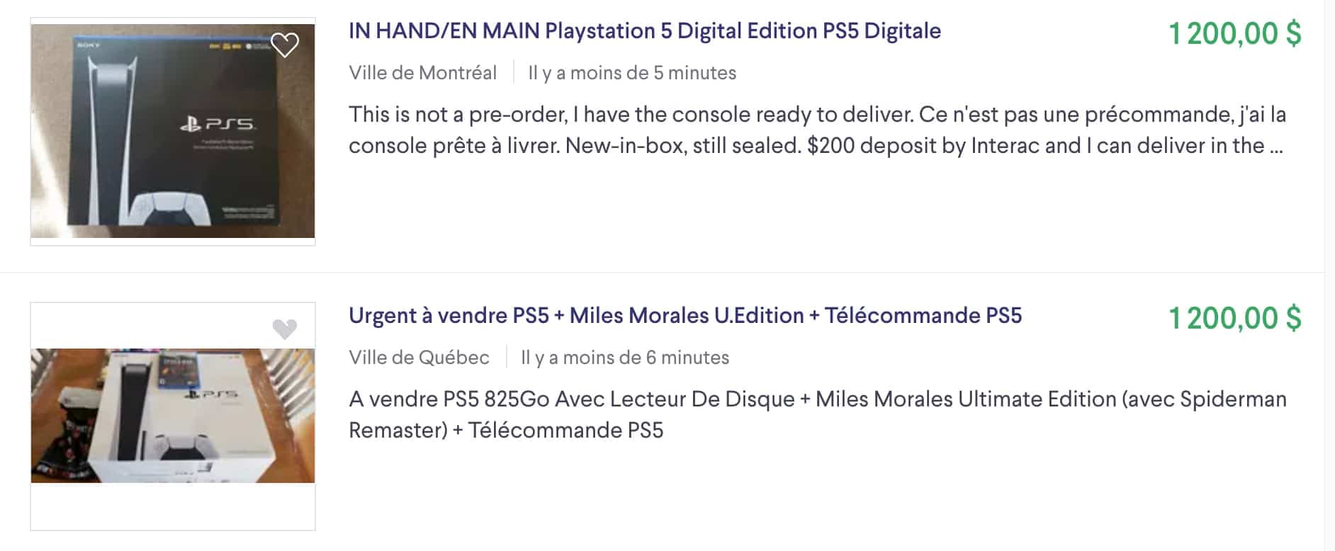 Capture d'écran Kijiji