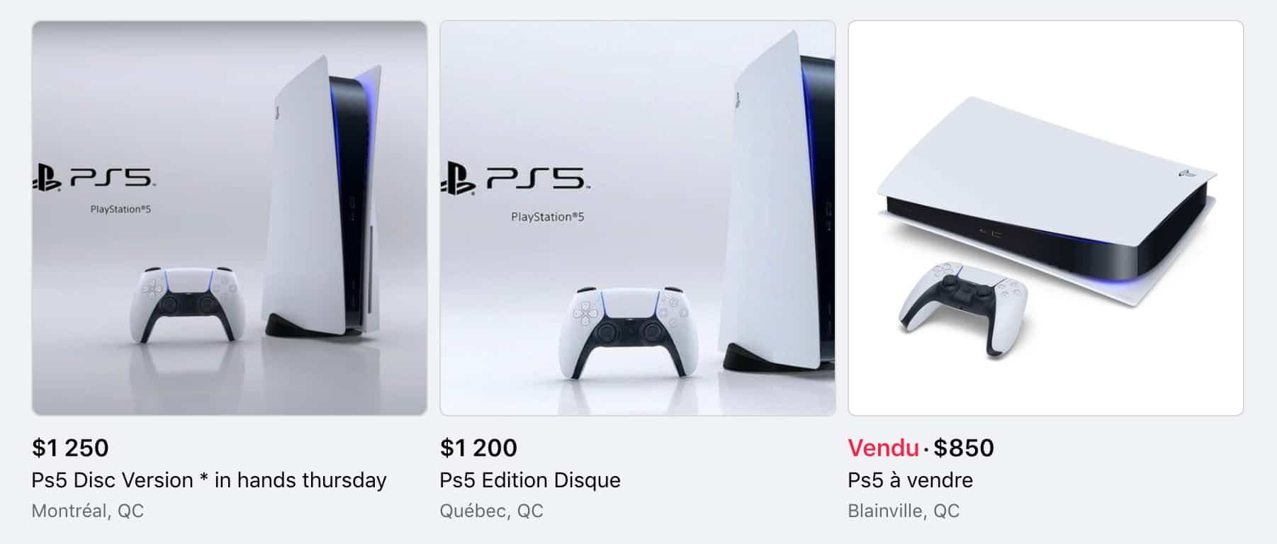 Capture d'écran Facebook Marketplace