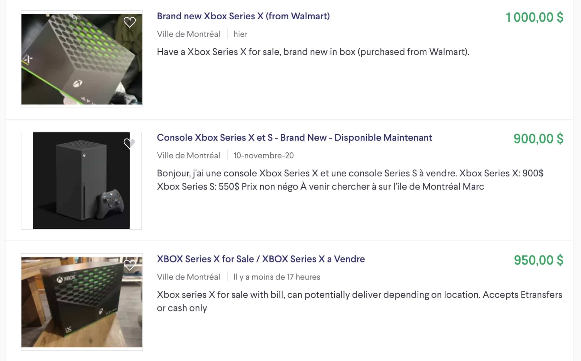 Capture d'écran Kijiji