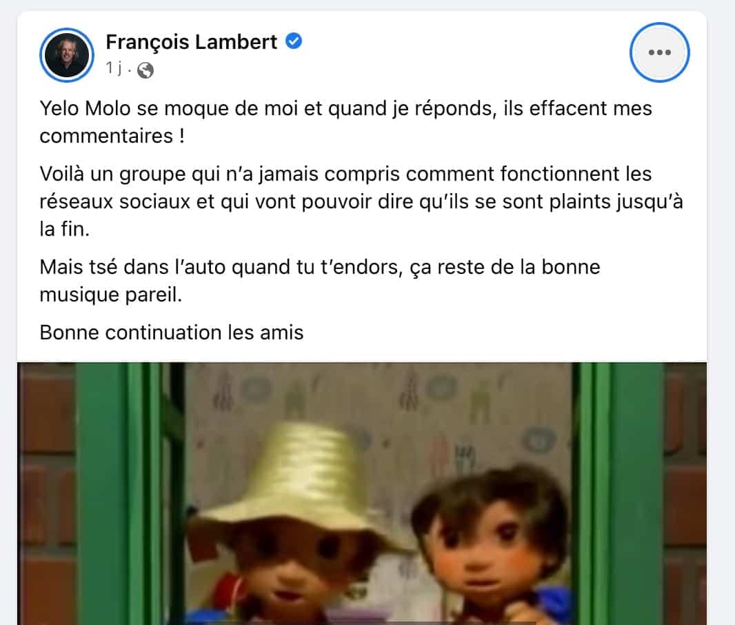 Capture d'écran / Facebook