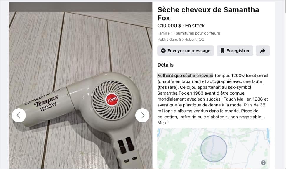 Capture d'écran / Facebook Marketplace