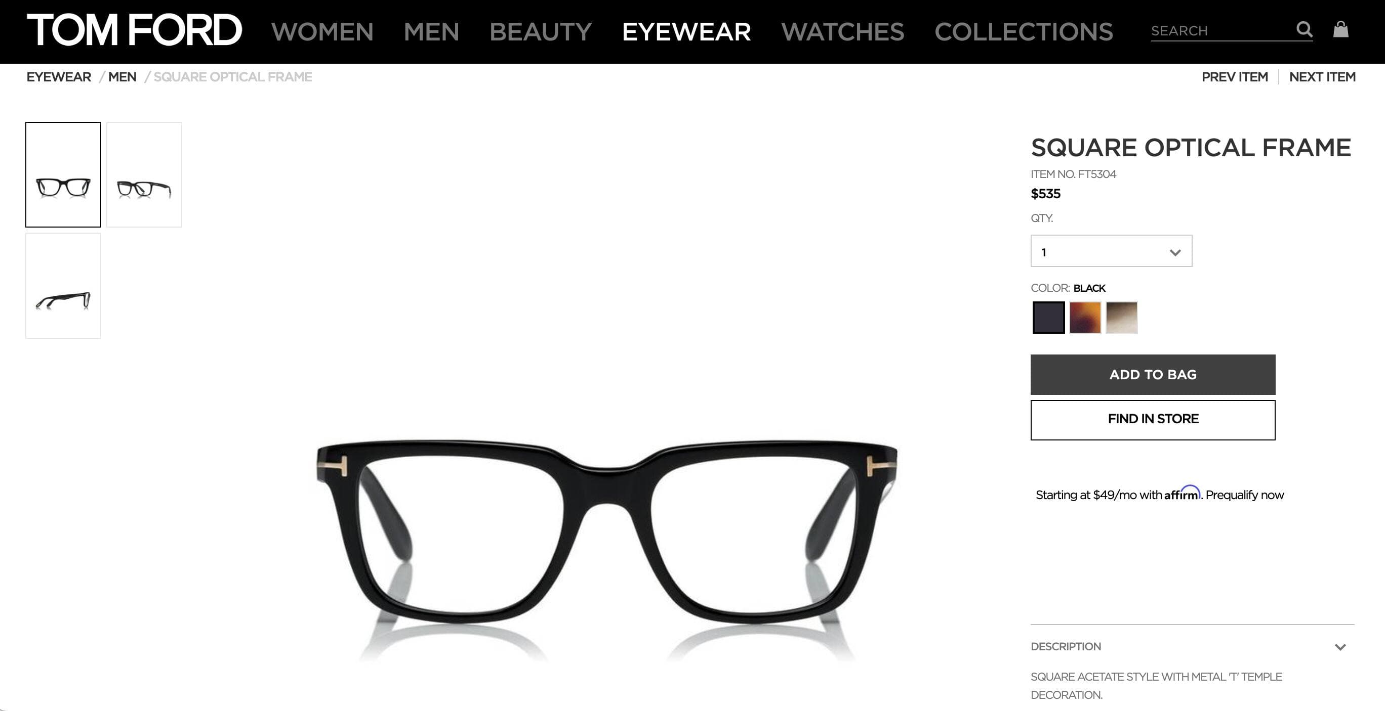 Capture d'écran / tomford.com