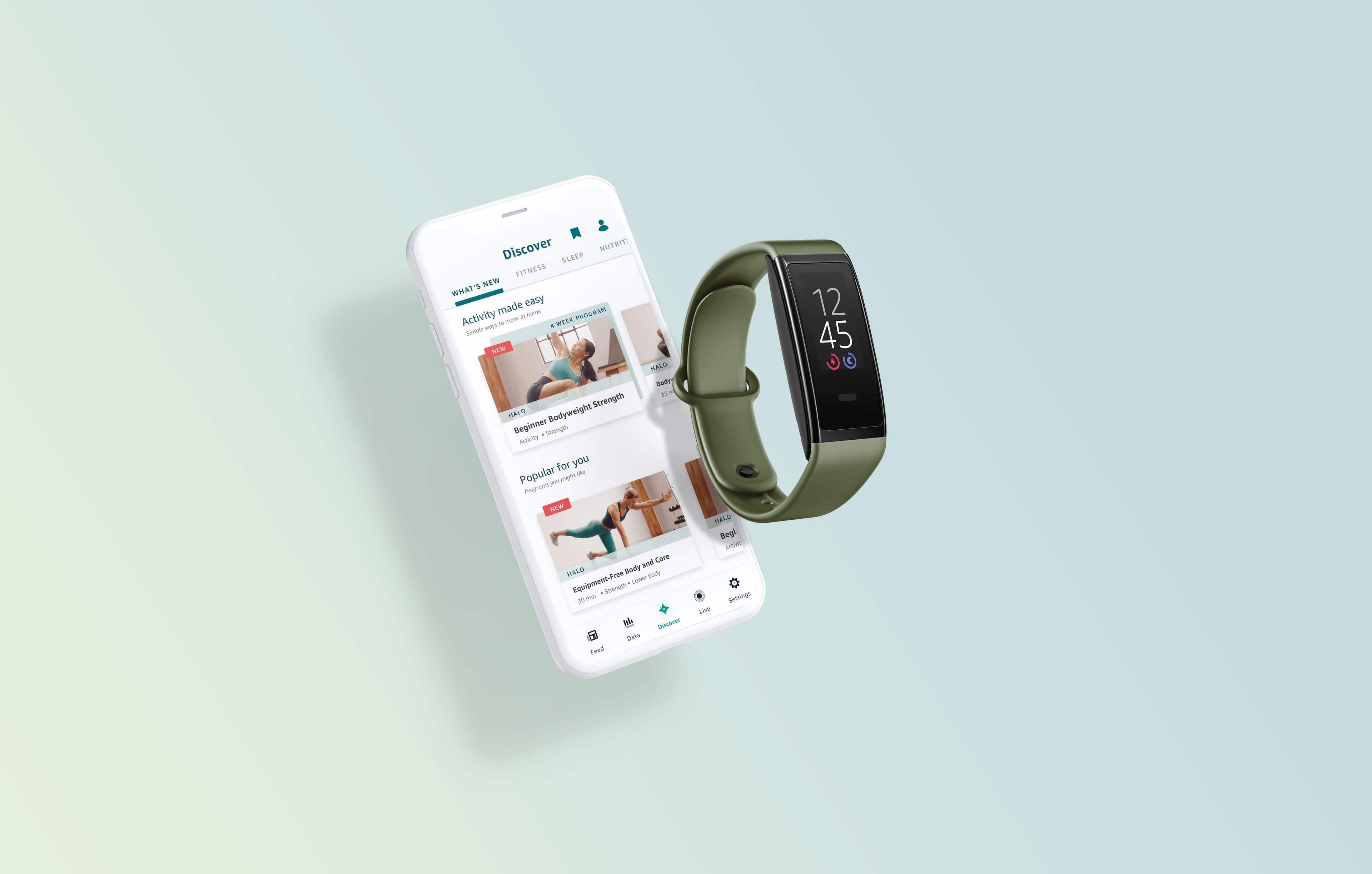 Une des montres Halo avec l'application mobile Halo