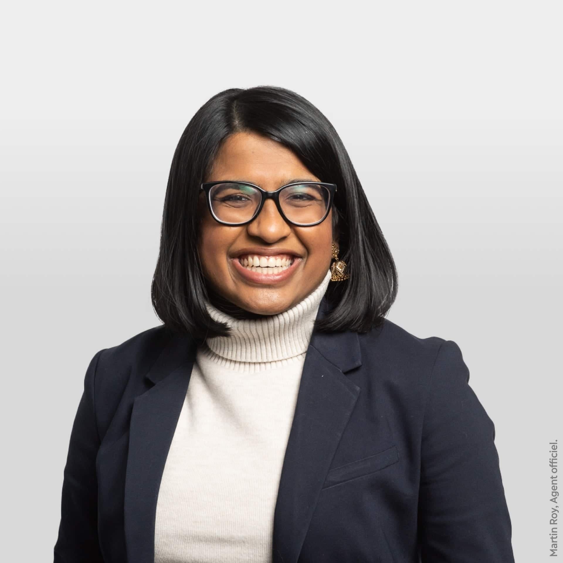 La candidate de Québec solidaire, Shophika Vaithyanathasarma