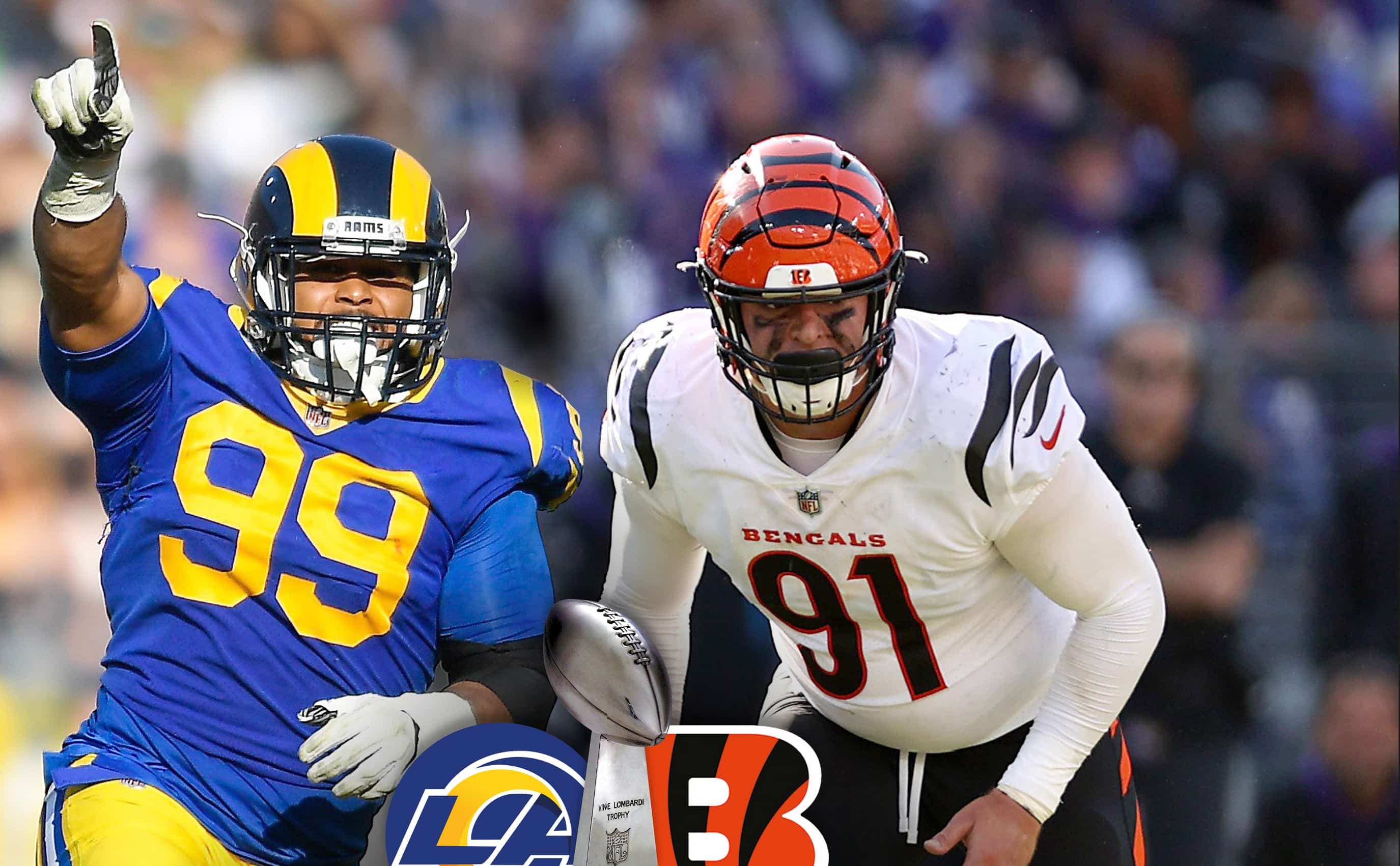 À GAUCHE : Aaron Donald est la plus grande vedette des Rams, lui qui a récolté trois fois le titre de joueur défensif de l’année dans la NFL, en 2017, 2018 et 2020.
À DROITE : Trey Hendrickson a été l’une des additions défensives les plus importantes chez les Bengals cette saison. En trois matchs de séries, il a récolté 2,5 sacs du quart.